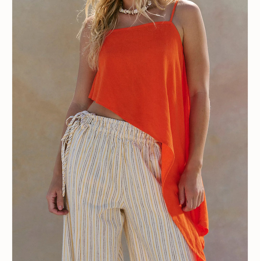 Free People Free-est Sandshell Linen Delia Cami Tank Top