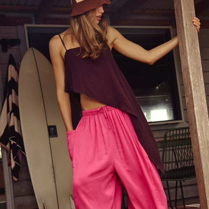 Free People Free-est Sandshell Linen Delia Cami Tank Top
