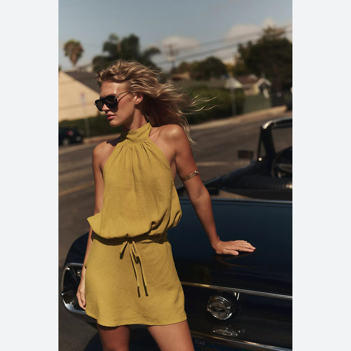 Free People free-est Sandshell Linen Drea Mini Dress