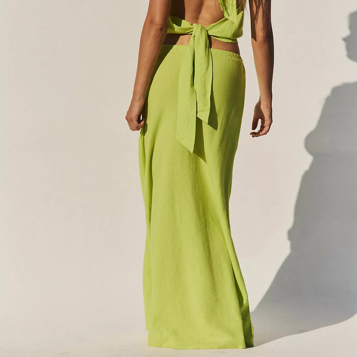 Free People Free-Est Sandshell Linen Kayla Convertible Dress Maxi Skirt