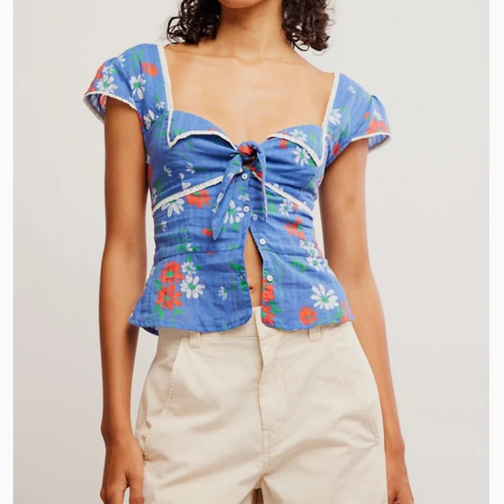 Free People Call Me Baby Blouse Top