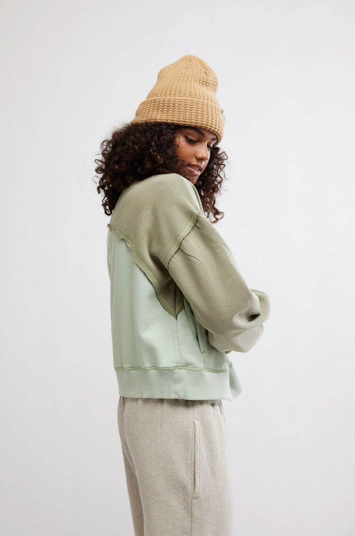 Free People FP Movement Home Stretch Colorblock Pullover Sweatshirt Top