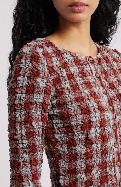 Damson Madder Posey Cardi Long Sleeve Organic Cotton Midi Dress