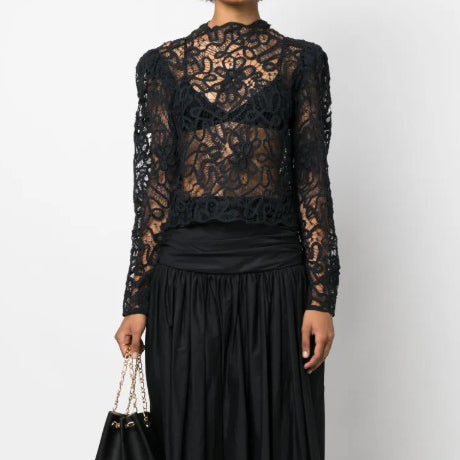 Isabel Marant Neline Lace Long-Sleeve Top