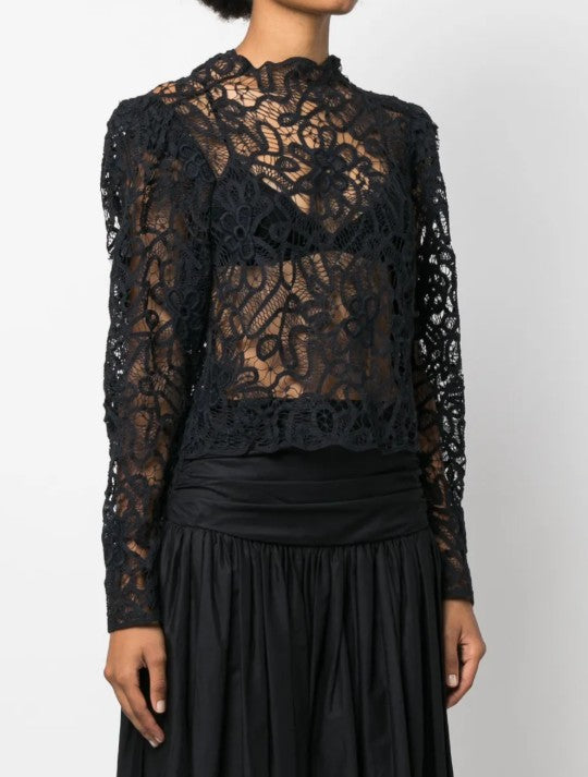 Isabel Marant Neline Lace Long-Sleeve Top