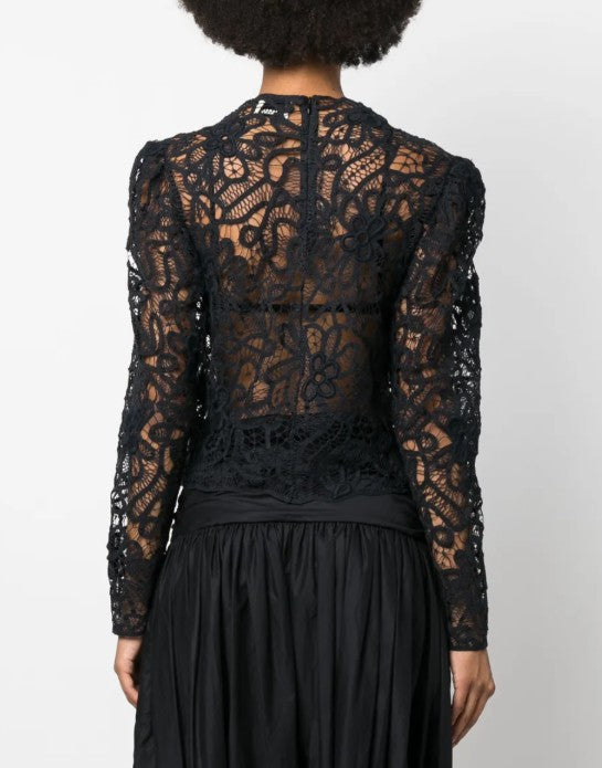 Isabel Marant Neline Lace Long-Sleeve Top