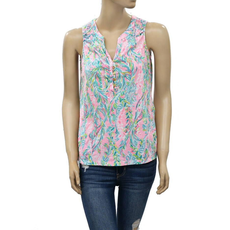 NR-1 Lilly Pulitzer Essie Printed Tank Blouse Top