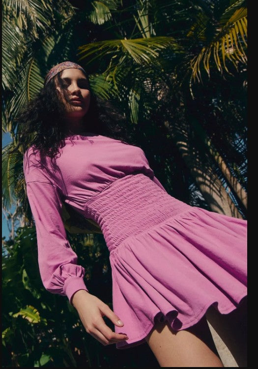 Free People Free-Est Scorching Hot Long-Sleeve Mini Dress