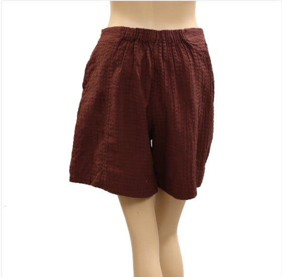 Free People Free-est Pucker Check Wrap Shorts