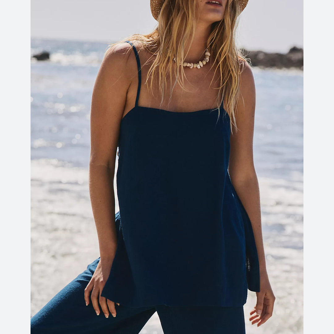 Free People Free-est Sightseer Linen Cami Tunic Top