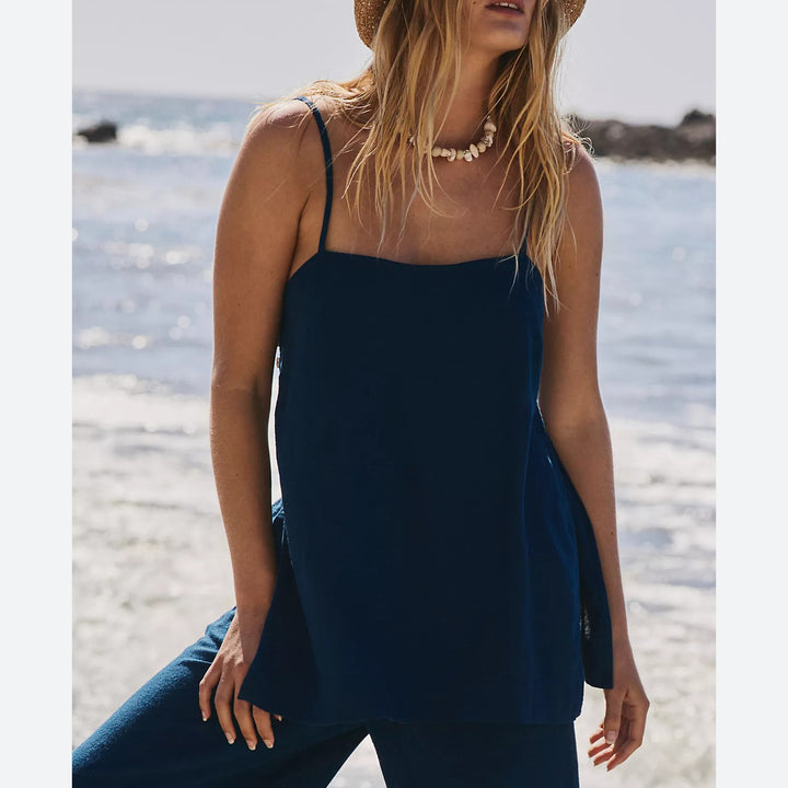 Free People Free-est Sightseer Linen Cami Tunic Top