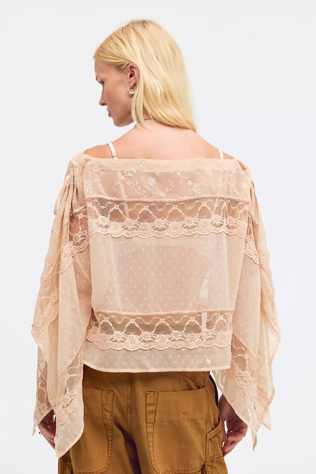 Free People Sofia Cape Blouse Top