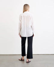 Nili Lotan Daniel Voile Tuxedo Pintucked Buttondown Tunic Shirt Top