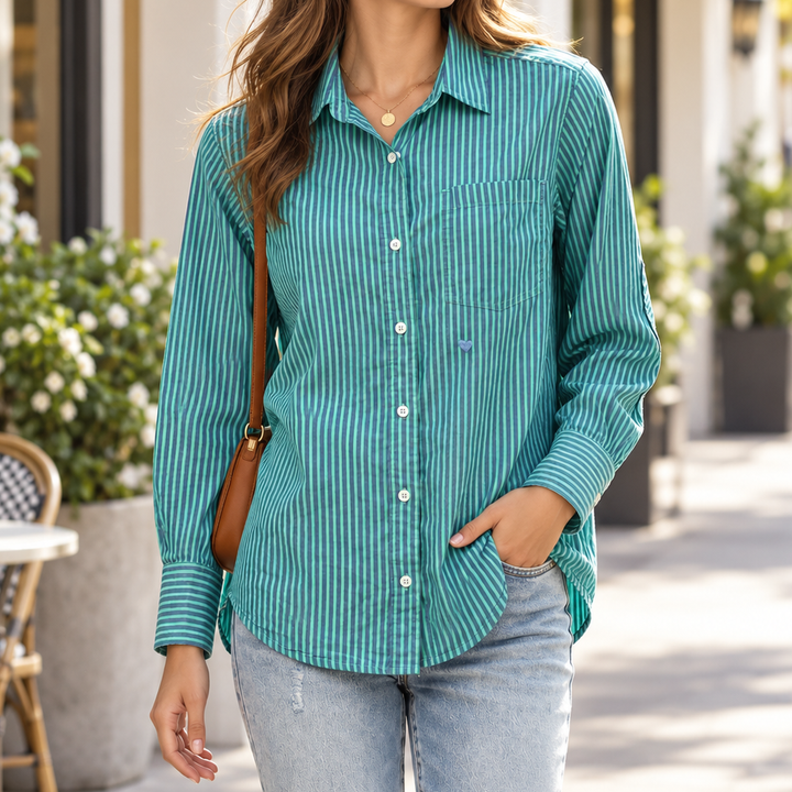 Kerri Rosenthal Mia Stripe Shirt Tunic Top