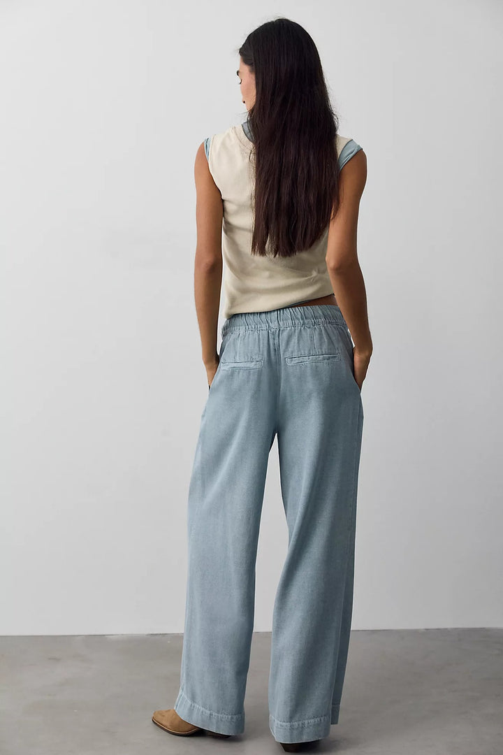 Free People Women's Tidal Moon Low-Rise Pull-On Trouser Pants