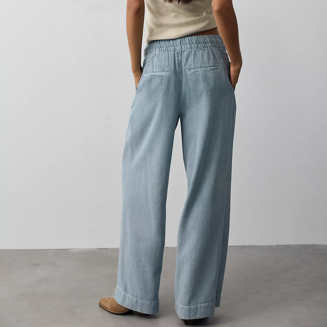 Free People Women's Tidal Moon Low-Rise Pull-On Trouser Pants