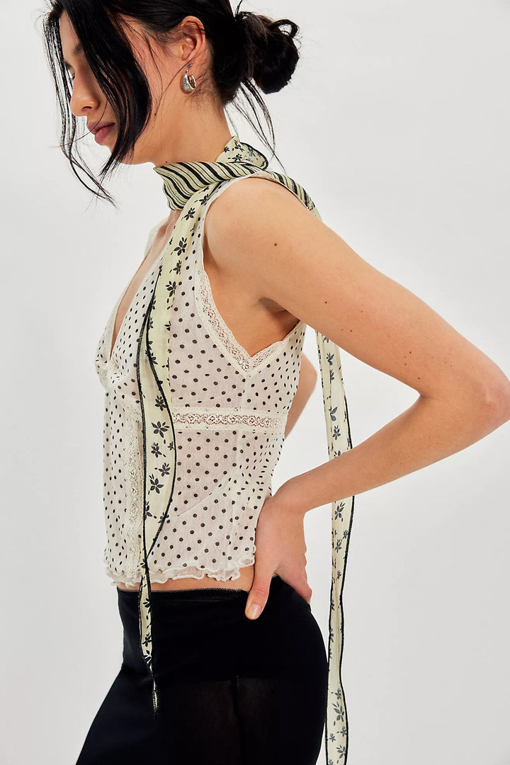 Free People Tilly Skinny Silk Convertible Scarf Neck Handbag Print