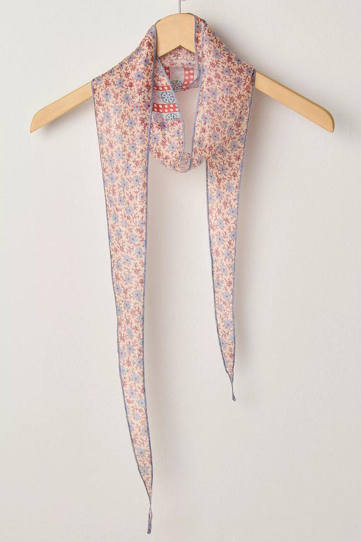 Free People Tilly Skinny Silk Convertible Scarf Neck Handbag Print