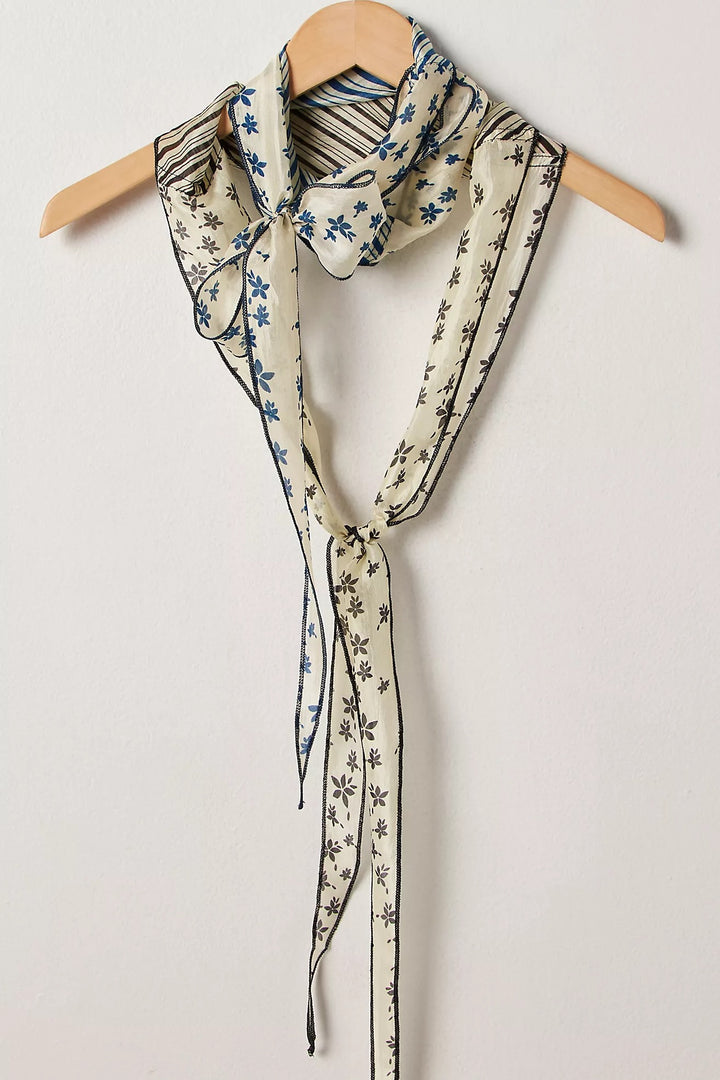 Free People Tilly Skinny Silk Convertible Scarf Neck Handbag Print