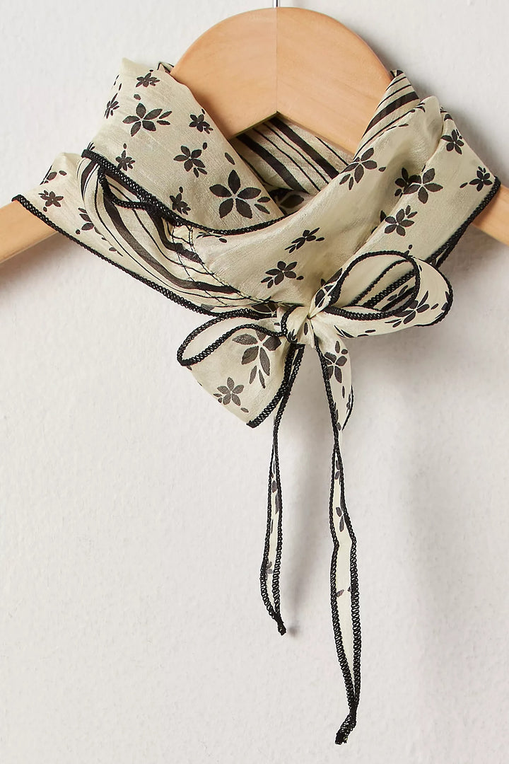 Free People Tilly Skinny Silk Convertible Scarf Neck Handbag Print
