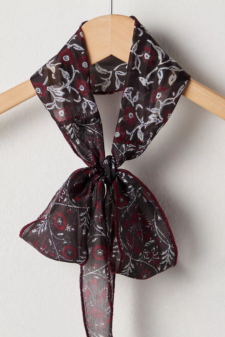 Free People Tilly Skinny Silk Convertible Scarf Neck Handbag Print