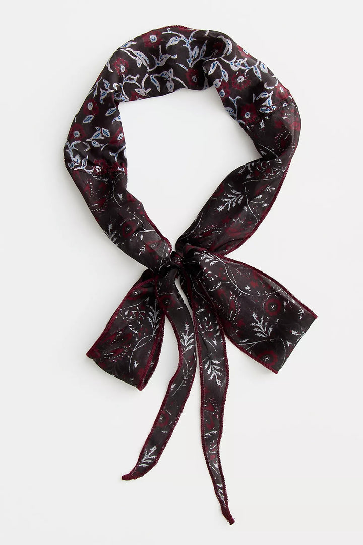 Free People Tilly Skinny Silk Convertible Scarf Neck Handbag Print