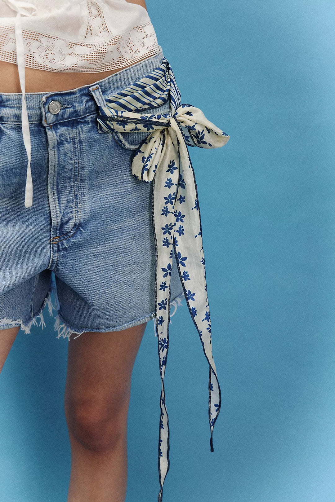 Free People Tilly Skinny Silk Convertible Scarf Neck Handbag Print