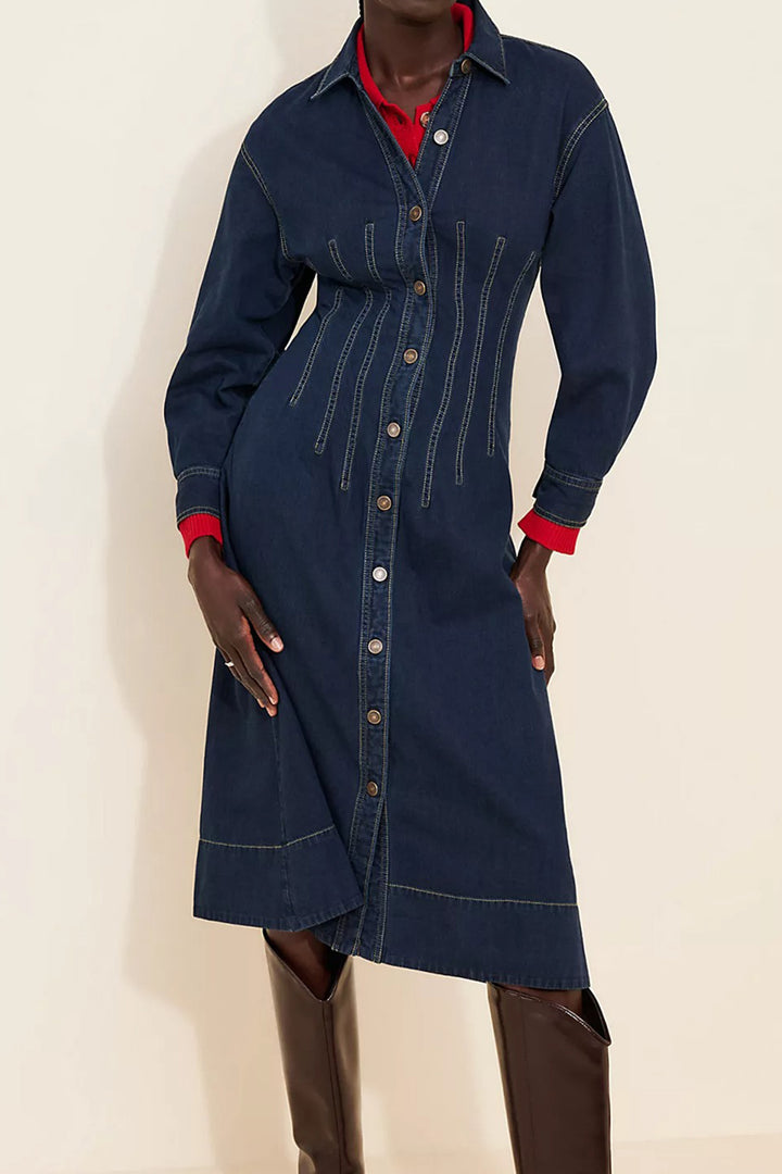 Free People Velverie Denim Midi Dress