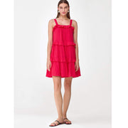 Cover Story Red Tiered Mini Slip Dress