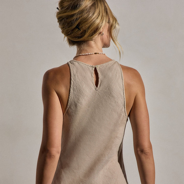 James Perse Los Angeles Linen Halter Maxi Dress