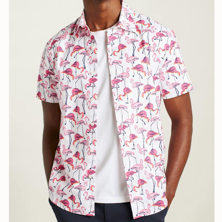 Bonobos Riviera Short Sleeve Flamingo Print Men's Shirt
