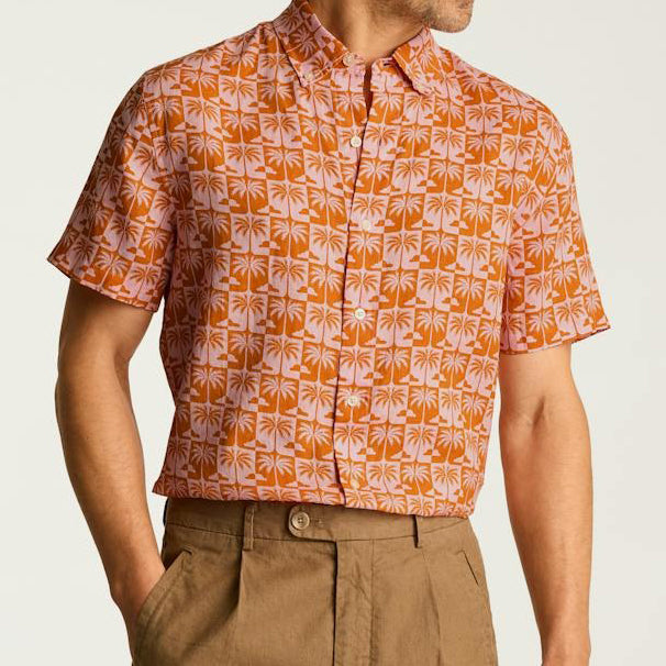 Bonobos Linen Riviera Shirt Lake Hall Palms Men's Shirt