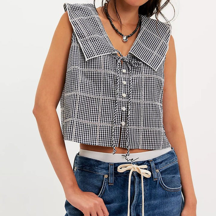 Free People Waiting For Me Blouse Cropped Top