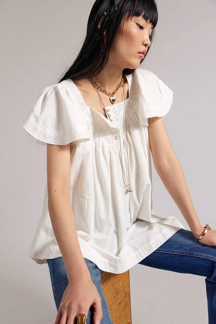 Free People We The Free Riley Embroidered Tunic Top