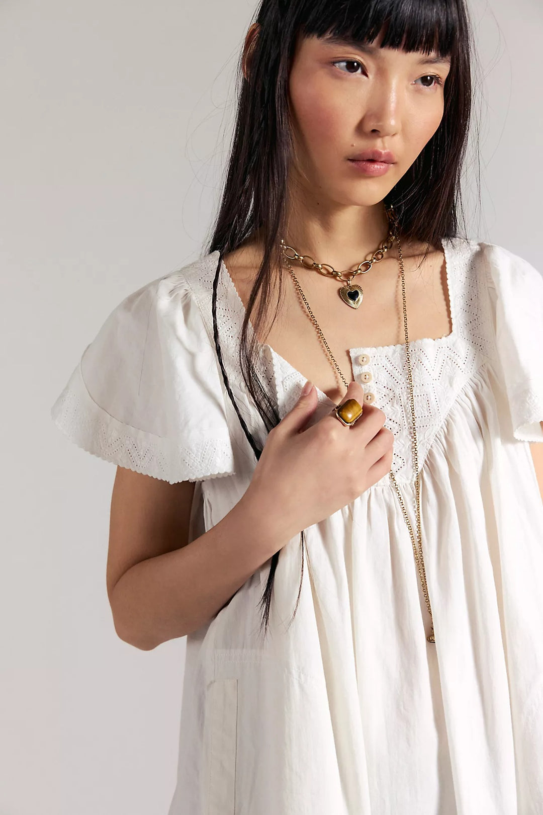 Free People We The Free Riley Embroidered Tunic Top