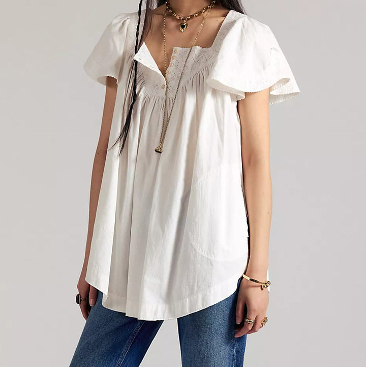 Free People We The Free Riley Embroidered Tunic Top