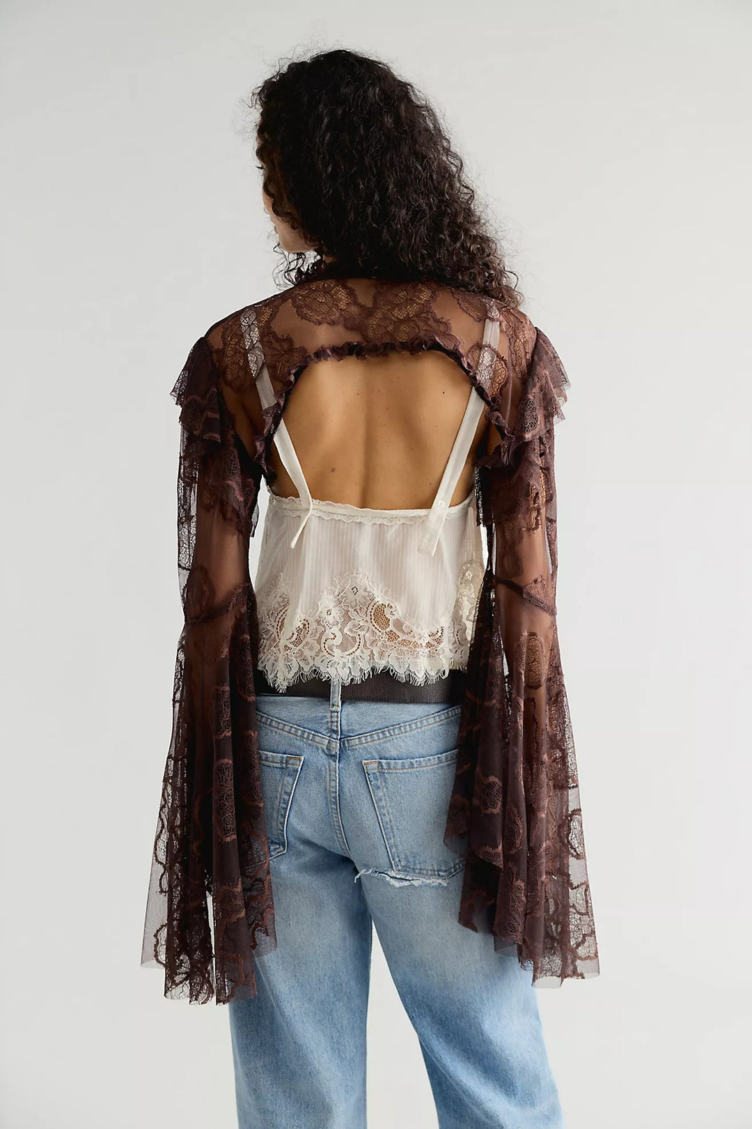 Free People Willow Lace Bolero Shrug Cropped Top