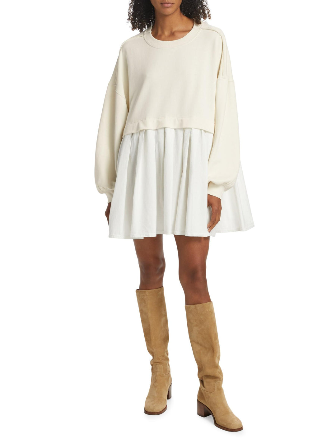 Free People Eleanor Sweatshirt Tunic Dress White Chocolate Couture Free People Eleanor Sweatshirt Tunic Dress White Chocolate Couture