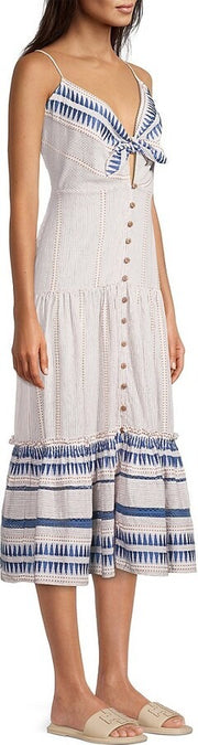 Veronica Beard Abilene Tiered Striped Midi-Dress