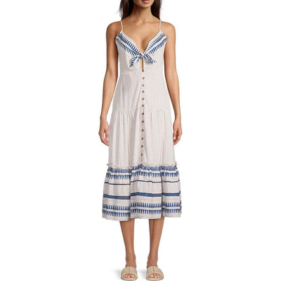 Veronica Beard Abilene Tiered Striped Midi-Dress