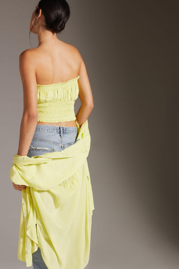 Pilcro Anthropologie Ruffled Tube Cropped Top