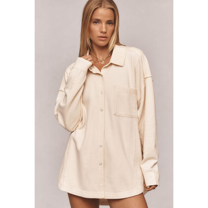 Free People Buttondown Shirt Tunic Top