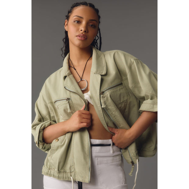 Anthropologie Pilcro Tidal Moto Utility Jacket Top