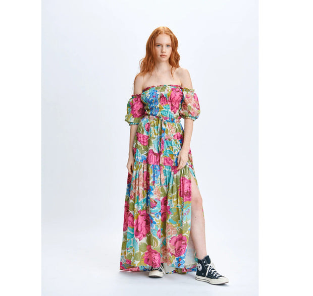 Anthropologie Love The Label Floral Printed Maxi Dress