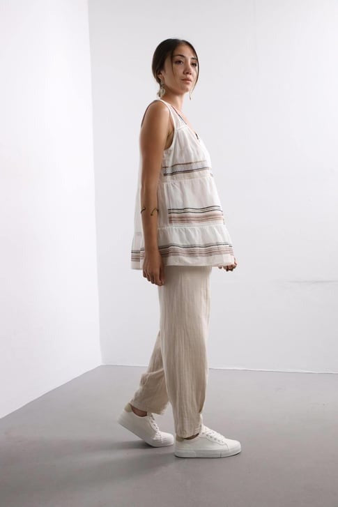 Anthropologie Pilcro and the Letterpress Lani Embroidered Tank Top