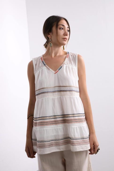 Anthropologie Pilcro and the Letterpress Lani Embroidered Tank Top