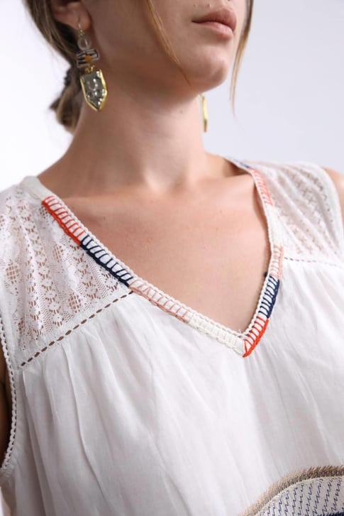 Anthropologie Pilcro and the Letterpress Lani Embroidered Tank Top