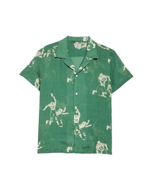 Bode Football Jacquard Linen Button-Up Men's shirt