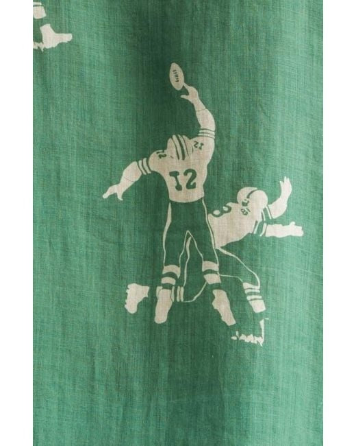 Bode Football Jacquard Linen Button-Up Men's shirt