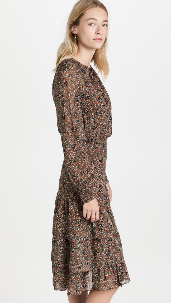 Veronica Beard Tunis Floral Print Midi Dress